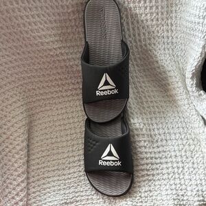 Reebok Black and Gray Slide Sandals